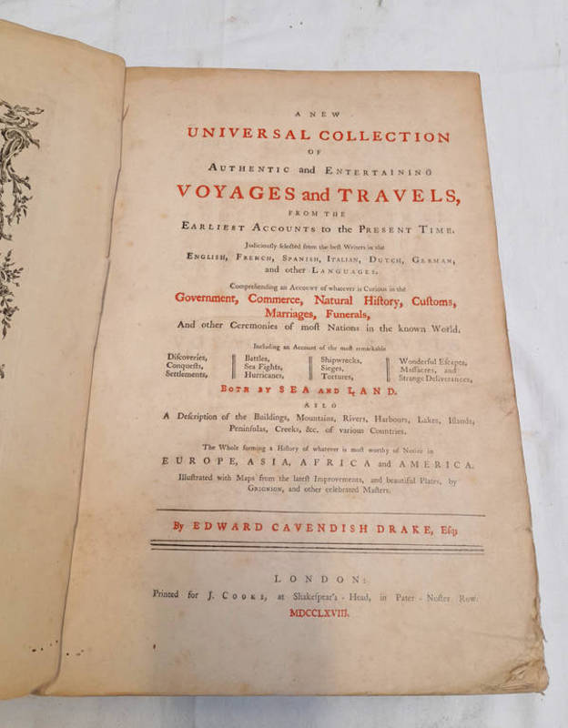 A NEW UNIVERSAL COLLECTION OF AUTHENTIC AND ENTERTAINING VOYAGES AND TRAVELS,