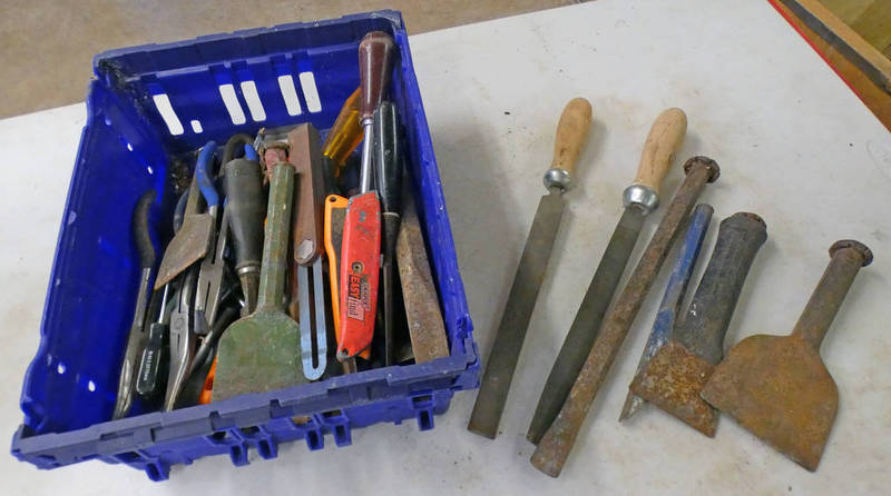 GOOD SELECTION OF TOOLS TO INCLUDE RASP FILES, SCREWDRIVERS,