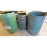 3 GARDEN WATER BUTTS