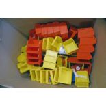 MIXED SIZES OF STORAGE BINS WITH CONTENTS