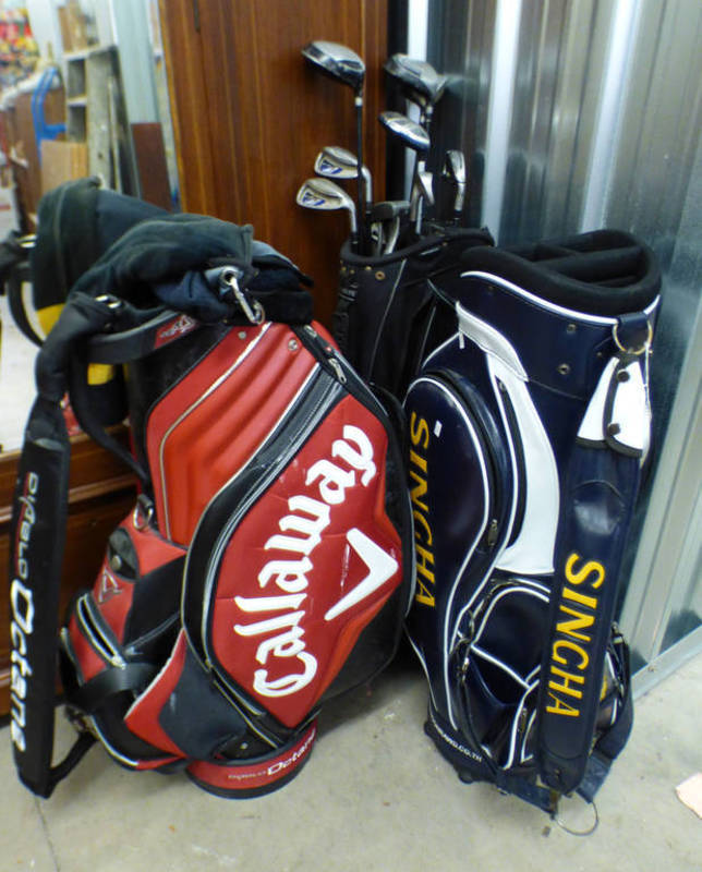 CALLAWAY GOLF BAG SELECTION OF CLUBS,