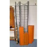 TEAK LADDERAX SHELF UNIT Condition Report: LADDERAX: X3 tall narrow 201cm tall X