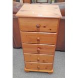 PINE CHEST OF 5 DRAWERS 90 CM TALL