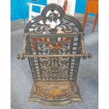 PAINTED CAST METAL STICK STAND Condition Report: Item has age related marks and ware.