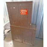 LOT WITHDRAWN PAINTED PINE CABINET WITH 4 PANEL DOORS & SIGN BY WOLSELEY ENGINEERING LTD TO DOOR