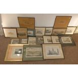 LARGE SELECTION OF FRAMED ENGRAVINGS ETC TO INCLUDE ; 'VIEW OF PERTH', ' CAPITAL OF PERTHSHIRE',