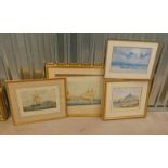 4 FRAMED PRINTS TO INCLUDE: SIMON'S BAY, NAVAL YARD, SIR DAVID SCOTT'S SHIP AFTER W.J.