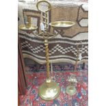 20TH CENTURY BRASS ASHTRAY STAND WITH TWISTED SHAFT AND A BRASS MIDDLE EASTERN SHISHU / HOOKAH - 2