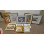 GOOD SELECTION OF FRAMED WATER COLOURS, PRINTS,