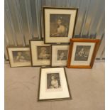 6 FRAMED ENGRAVINGS AND MEZZOTINTS OF VARIOUS FEMININE FIGURES.