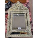 BRASS MIDDLE EASTERN MIRROR WITH SECTIONAL PANELS AND EMBOSSED SECTIONS