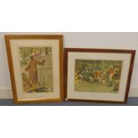 PAIR OF FRAMED PRINTS 'TENNIS LADY' SIGNED,