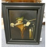 NEIL DALLAS BROWN - (ARR) 'SLOW BALLAD' FRAMED OIL PAINTING LABEL TO REVERSE 37 CM X 45 CM