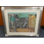 GEORGE MCPHERSON RSA RSW FIGURE ON A DECK CHAIR SIGNED TO REVERSE FRAMED WATERCOLOUR 54 X 73 CM