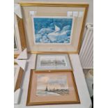 FRAMED WATER COLOUR WIND BY ROBERT MCGEACHY WITH LABEL TO REVERSE,