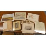 SELECTION OF CALEDONIA ILLUSTRATED ENGRAVINGS, ETC, 2 GRAEME BAXTER SIGNED PRINTS OF GOLF COURSES,