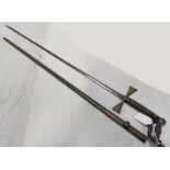 FRATERNITY SWORD WITH 71 CM LONG STEEL BLADE WITH REMAINS OF ETCHED DECORATION,