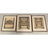 3 FRAMED ENGRAVINGS BY WILFRED APPLEBY, THE BANKING HALL,
