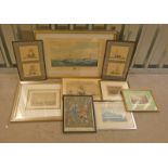 VARIOUS NAUTICAL THEMED FRAMED PRINTS AND ENGRAVINGS.