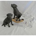 WATERFORD CRYSTAL HORSE & JOCKEY 107497 BORDER FINE ARTS FIGURE LABRADOR (BITCH) MT01B & 1 OTHER