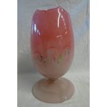 PERTHSHIRE GLASS PINK & WHITE GLASS TABLE LAMP,