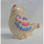 CLARICE CLIFF BIRD PIPE HOLDER 7 1/2 CM TALL Condition Report: Overall good