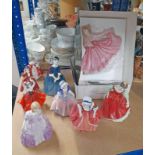 10 ROYAL DOULTON FIGURES INCLUDING HN 2037 GOODY TWO SHOES, HN 2123 ROSE,