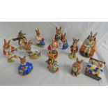 12 ROYAL DOULTON BUNNYKINS FIGURES INCLUDING COLLECTOR BUNNYKINS DB54,