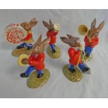 ROYAL DOULTON BUNNYKINS OOMPAH BAND DB23-27 FOR THE GOLDEN JUBILEE CELEBRATION 1984