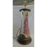 MOORCROFT TABLE LAMP WITH FOXGLOVE FLORAL DECORATION,