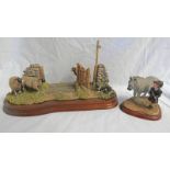 BORDER FINE ARTS FIGURE GROUP - WRONG PLACE WRONG TIME JH104 & HAY DAYS A3781 (2)