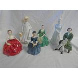 4 ROYAL DOULTON FIGURES - A LADY & GENTLEMAN FROM WILLIAMSBURG HN2228 & HN2227,