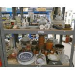 VARIOUS STORAGE JARS, PORCELAIN TEA AND DINNER WARE,