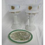 PAIR OF 19TH OPAQUE GLASS GIRONDELLES,