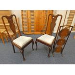 OAK 3 TIER FOLDING CAKE STAND & MAHOGANY DINING CHAIR ON QUEEN ANNE SUPPORTS.