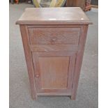 HEALS STYLE LIMED OAK BEDSIDE CABINET WITH SINGLE DRAWER OVER PANEL DOOR MADE FOR WAYLIE & LOCHHEAD
