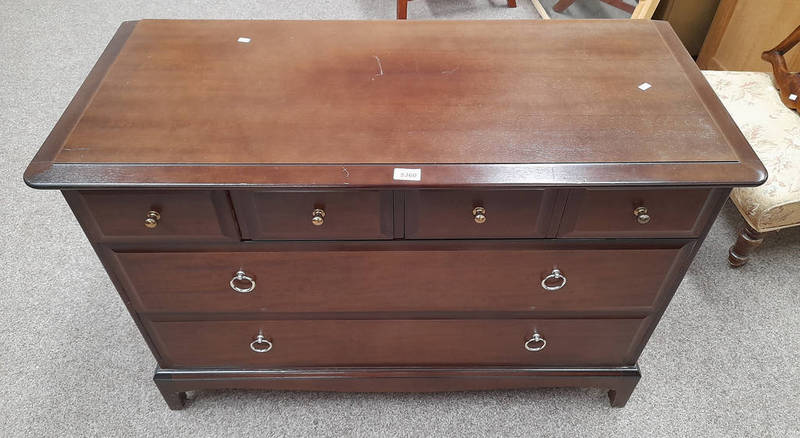 STAG MAHOGANY CHEST OF 4 SHORT OVER 2 LONG DRAWERS.