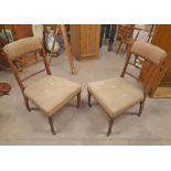 PAIR OF LATE 19TH CENTURY INLAID MAHOGANY CHAIRS ON TURNED SUPPORTS.