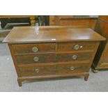 MAHOGANY CHEST OF 2 SHORT OVER 2 LONG DRAWERS.
