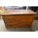 PINE KIST WITH 1 DRAWER FITTED INTERIOR & DRAWER TO BASE ON BALL FEET,