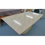 MARBLE KITCHEN TABLE ON MARBLE BASE, 181CM LONG Condition Report: Generally,