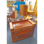 20TH CENTURY OAK DRESSING CHEST WITH MIRROR & 2 DRAWERS,