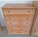 HEALS STYLE LIMED OAK CHEST OF DRAWERS WITH 5 DRAWERS MADE FOR WYLIE & LOCHHEAD BY REPUTE,