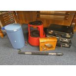 STEPPING STOOL, 3 BRIEFCASES,