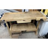 WOLF MODEL WWB 1000 WORK BENCH WITH VICE & SINGLE DRAWER Condition Report: Items