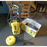 KARCHER POWER WASHER WITH ATTACHMENTS & MANUAL