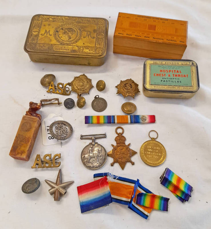 WW1 MEDAL TRIO WITH 1914 STAR TO CMT-3034 PTE J WIGHT A.S.