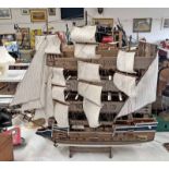 MODEL OF A THREE MASTED SHIP