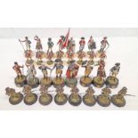 REVOLUTIONARY WAR PAINTED DIE CAST CHESS PIECES (FULL SET NO BOARD)