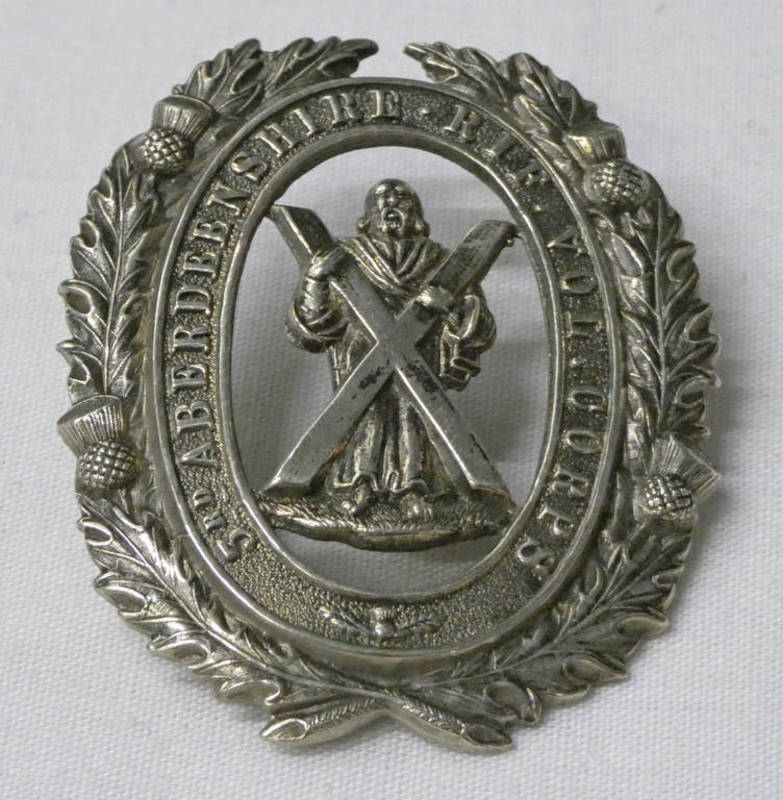 3RD ABERDEENSHIRE RIFLE VOLUNTEERS OTHER RANKS GLENGARRY BADGE CIRCA 1880-1884